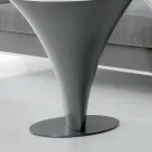 Table Basse Ronde Forme Bateau en Métal et Verre Dépoli - Embarquement Viadurini