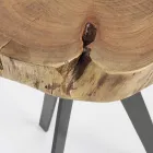 Table basse ronde en tronc de bois et acier Homemotion - Tancredi Viadurini
