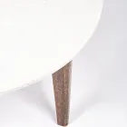 Table basse ronde de salon en marbre et bois de manguier - Desiderio Viadurini