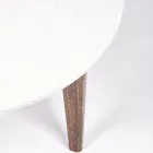 Table basse ronde de salon en marbre et bois de manguier - Desiderio Viadurini