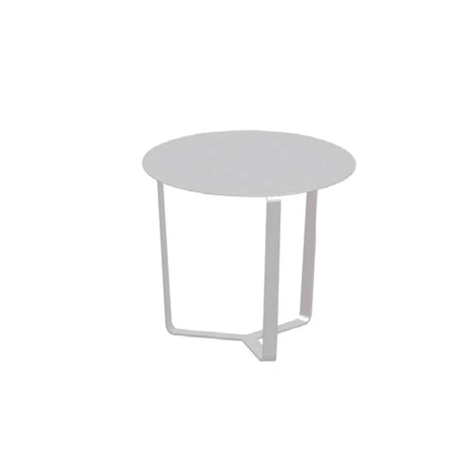 Table basse d'extérieur ronde en aluminium enduit de poudre époxy - Mitch Viadurini