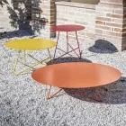 Table basse de jardin ronde en métal de différentes couleurs et 3 tailles - Magali Viadurini
