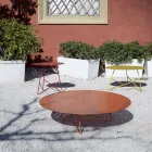 Table basse de jardin ronde en métal de différentes couleurs et 3 tailles - Magali Viadurini