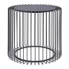 Table Basse Ronde en Acier Peint et Verre Trempé - Apuleio Viadurini