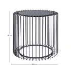 Table Basse Ronde en Acier Peint et Verre Trempé - Apuleio Viadurini