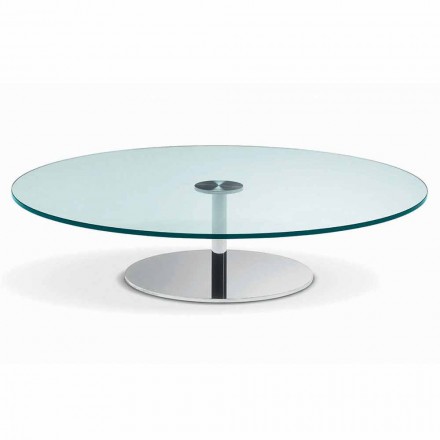 Table basse ronde en verre extra-clair - Giovannino Viadurini