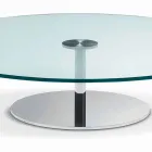 Table basse ronde en verre extra-clair - Giovannino Viadurini