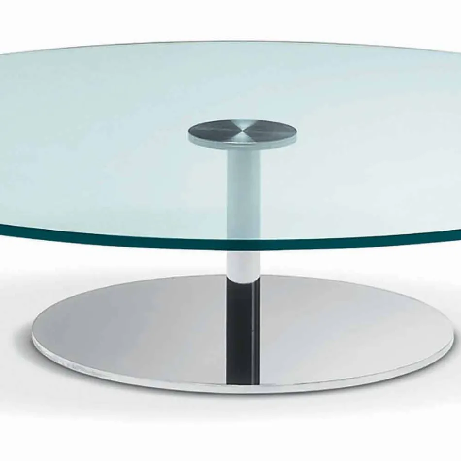 Table basse ronde en verre extra-clair - Giovannino Viadurini
