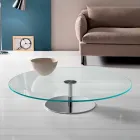 Table basse ronde en verre extra-clair - Giovannino Viadurini