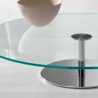 Table basse ronde en verre extra-clair - Giovannino Viadurini