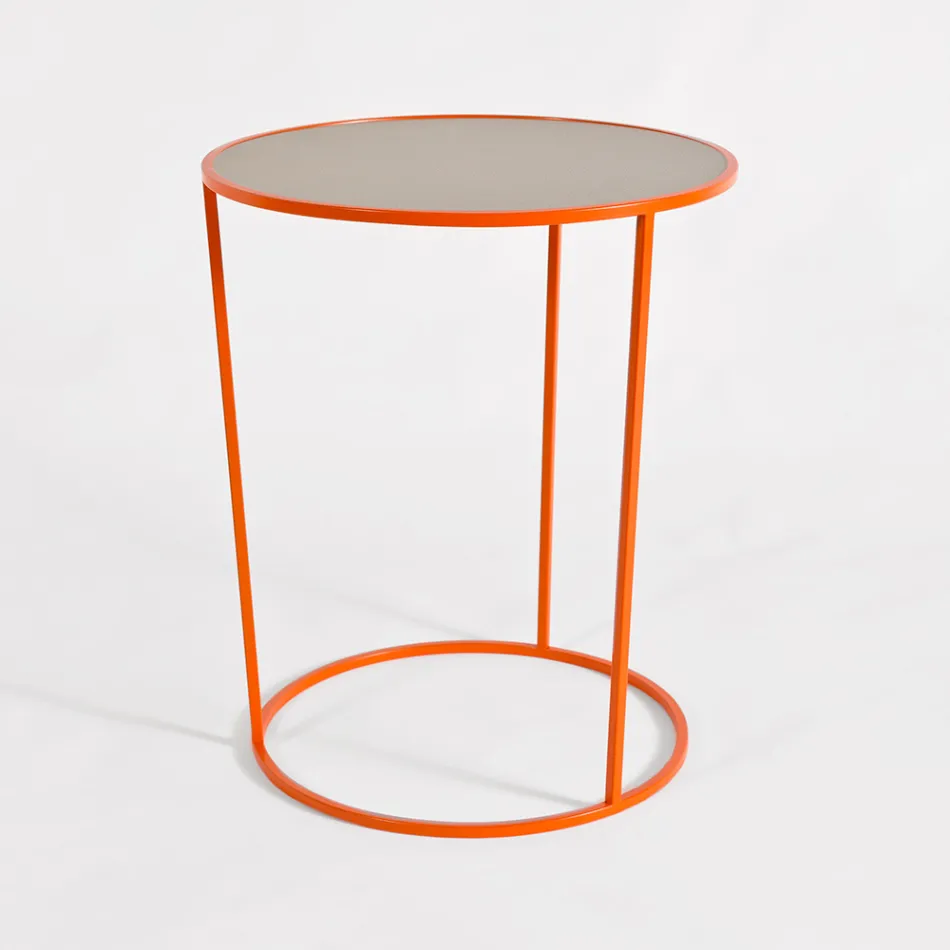 Table basse ronde pour salon moderne en métal coloré fabriquée en Italie - Raphael Viadurini