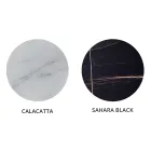 Table basse de salon ronde en métal et verre effet marbre de luxe - Magali Viadurini