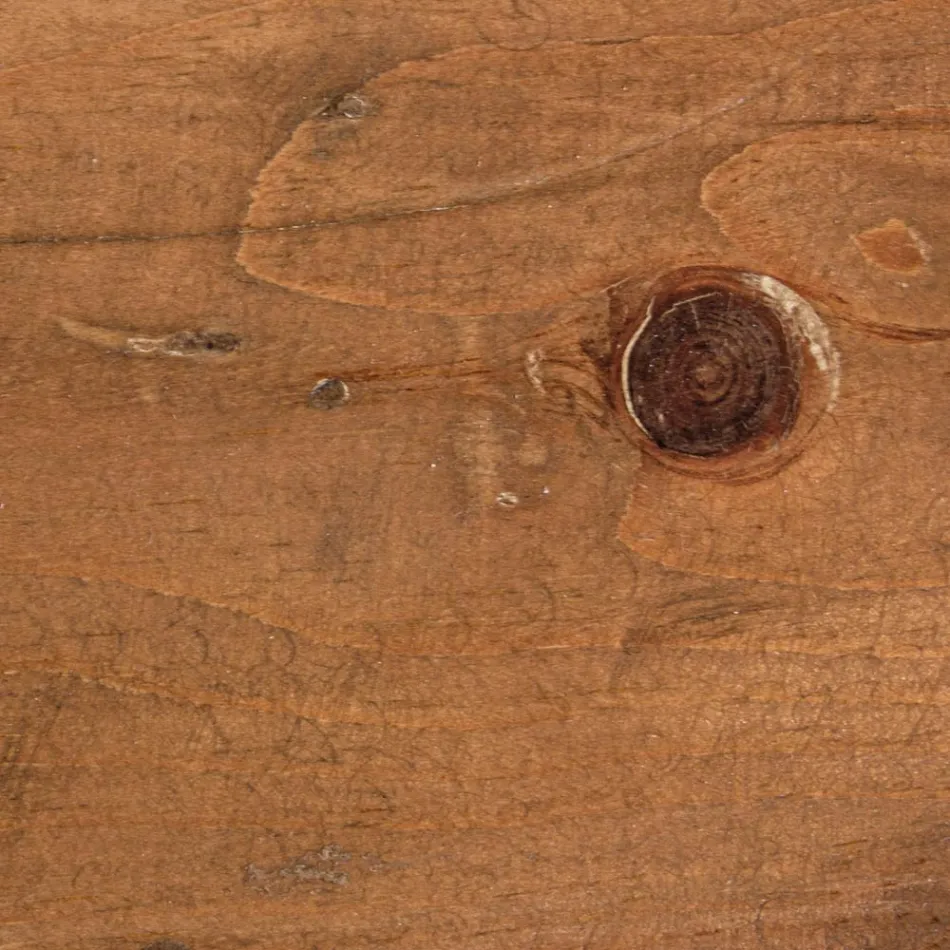 Table basse ronde en bois recyclé et acier blanc ou gris - Genoveffa Viadurini