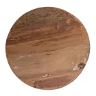 Table basse ronde en bois recyclé et acier blanc ou gris - Genoveffa Viadurini