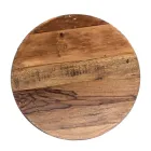 Table basse ronde en bois recyclé et acier blanc ou gris - Genoveffa Viadurini