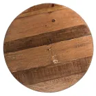 Table basse ronde en bois recyclé et acier blanc ou gris - Genoveffa Viadurini