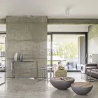 Table basse ronde en bois recyclé et acier blanc ou gris - Genoveffa Viadurini