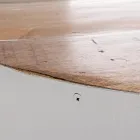 Table basse ronde en bois recyclé et acier blanc ou gris - Genoveffa Viadurini