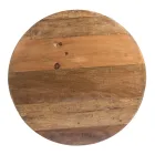 Table basse ronde en bois recyclé et acier blanc ou gris - Genoveffa Viadurini