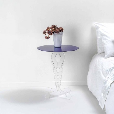 Lavande Table ronde 50 cm design moderne Janis, fabriqué en Italie Viadurini