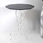 Table basse ronde de diamètre noir 36 cm de design moderne Janis, fabriqué en Italie Viadurini