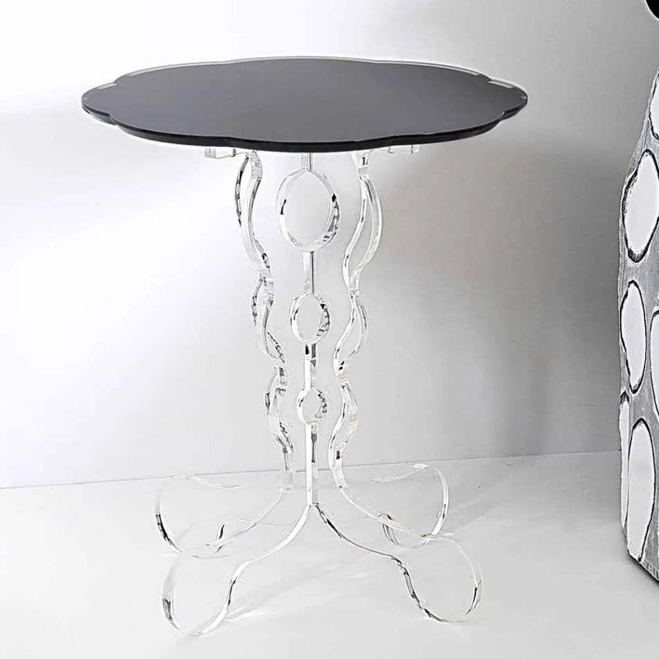 Table basse ronde de diamètre noir 36 cm de design moderne Janis, fabriqué en Italie Viadurini