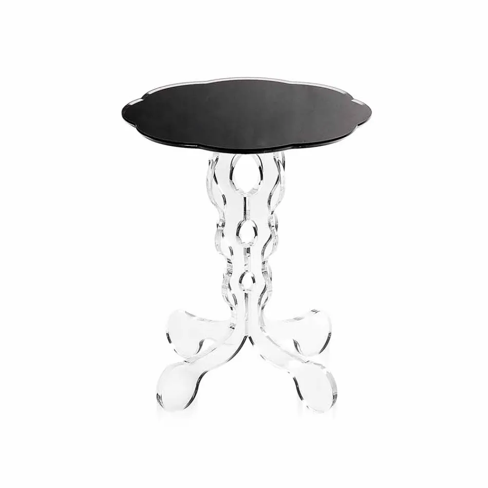 Table basse ronde de diamètre noir 36 cm de design moderne Janis, fabriqué en Italie Viadurini