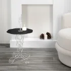 Table basse ronde noire diamètre 36 cm design moderne Janis, fabriquée en Italie Viadurini