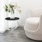 Table basse ronde noire diamètre 36 cm design moderne Janis, fabriquée en Italie Viadurini