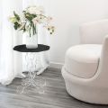 Table d'appoint ronde noire diamètre 36cm Janis, faite en Italie