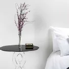 Table basse ronde de diamètre noir 50 cm de design moderne Janis, fabriqué en Italie Viadurini