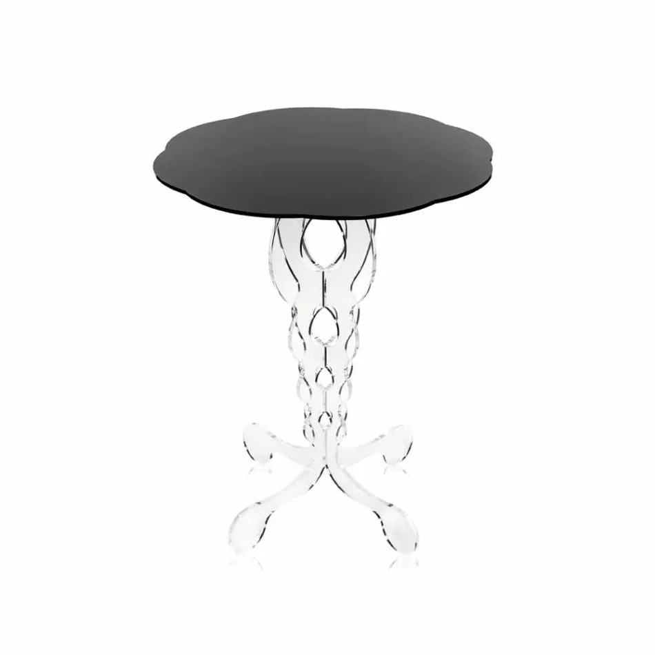 Table basse ronde de diamètre noir 50 cm de design moderne Janis, fabriqué en Italie Viadurini
