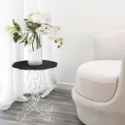 Table basse ronde noire diamètre 50 cm Janis design moderne, fabriquée en Italie Viadurini