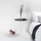 Table basse ronde de diamètre noir 50 cm de design moderne Janis, fabriqué en Italie Viadurini