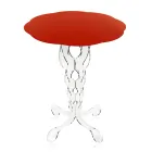 Table d'appoint ronde rouge diamètre 36cm Janis, faite en Italie Viadurini