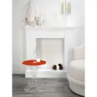 Table basse ronde rouge diamètre 50 cm Janis design moderne, fabriquée en Italie Viadurini