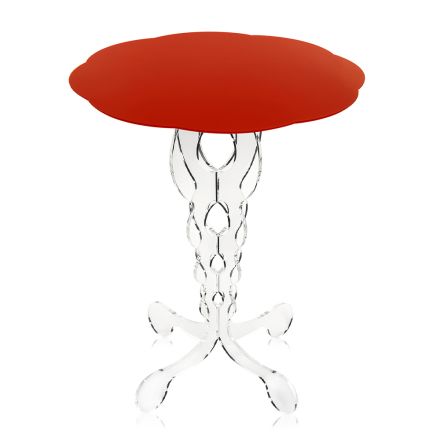 Table d'appoint ronde rouge diamètre 50cm Janis, faite en Italie Viadurini