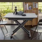 Table Basse Transformable à Hauteur Réglable jusqu'à 82 cm Fabriquée en Italie - Roue Viadurini