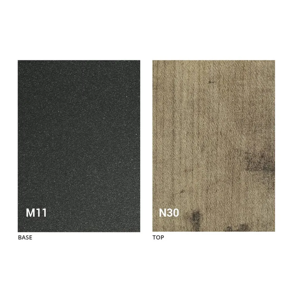 Table basse transformable avec plateau en bois et base en métal Made in Italy - Pêche Viadurini