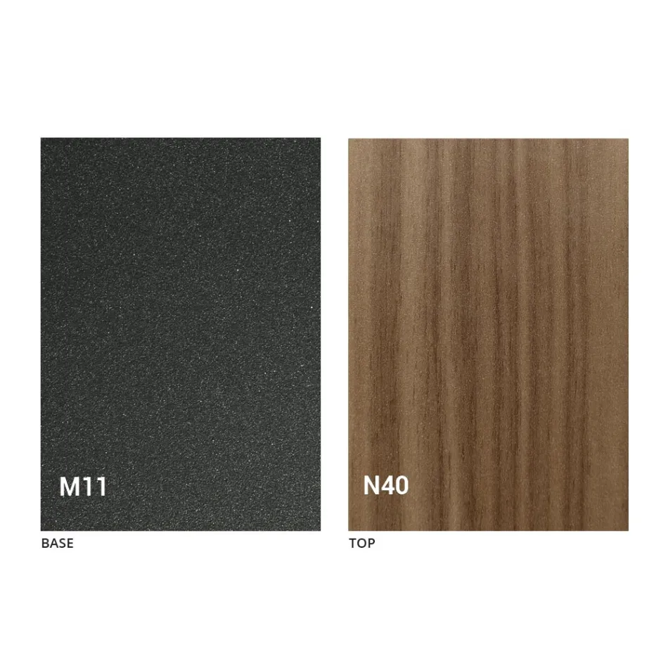 Table basse transformable avec plateau en bois et base en métal Made in Italy - Pêche Viadurini