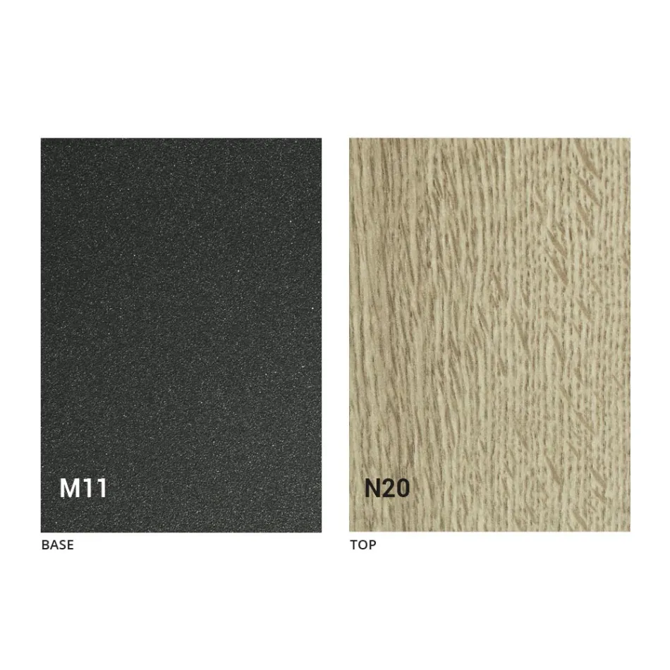 Table basse transformable avec plateau en bois et base en métal Made in Italy - Pêche Viadurini