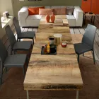 Table basse design transformable en bois et métal noir Made in Italy - Niverio Viadurini