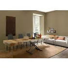 Table basse design transformable en bois et métal noir Made in Italy - Niverio Viadurini