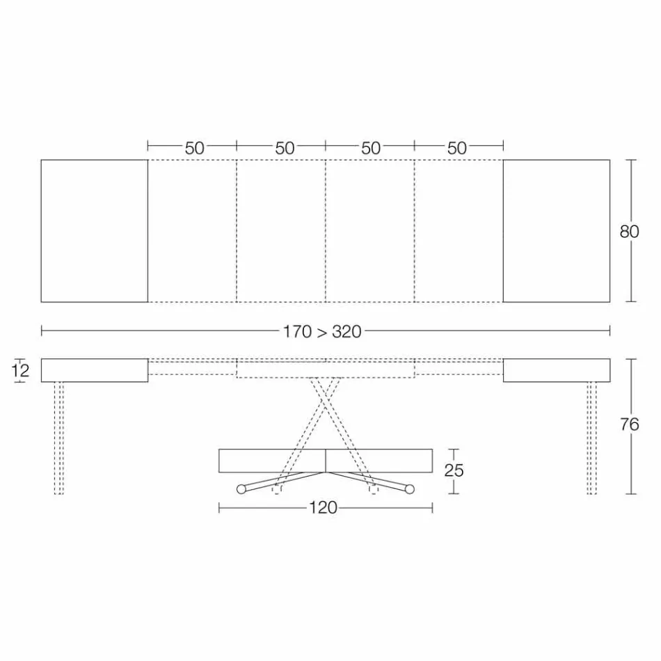 Table basse design transformable en bois et métal noir Made in Italy - Niverio Viadurini