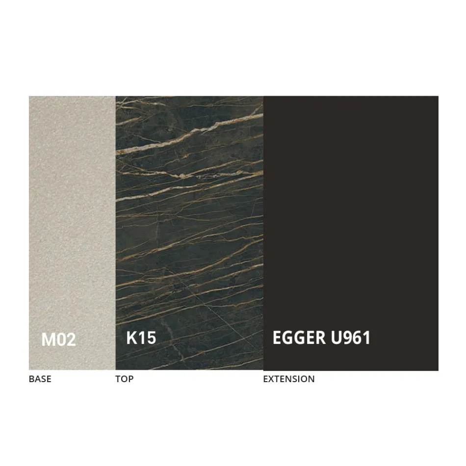 Table Basse Transformable en Métal et Céramique Design Made in Italy - Saturn Viadurini