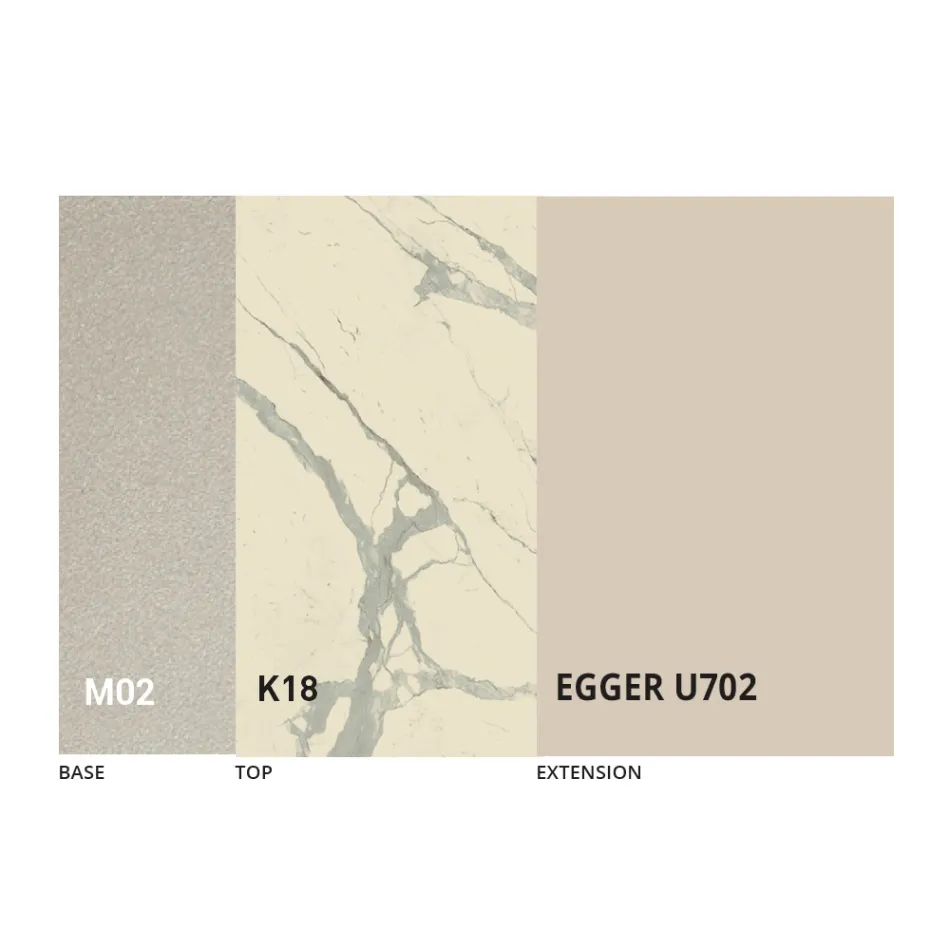 Table Basse Transformable en Métal et Céramique Design Made in Italy - Saturn Viadurini