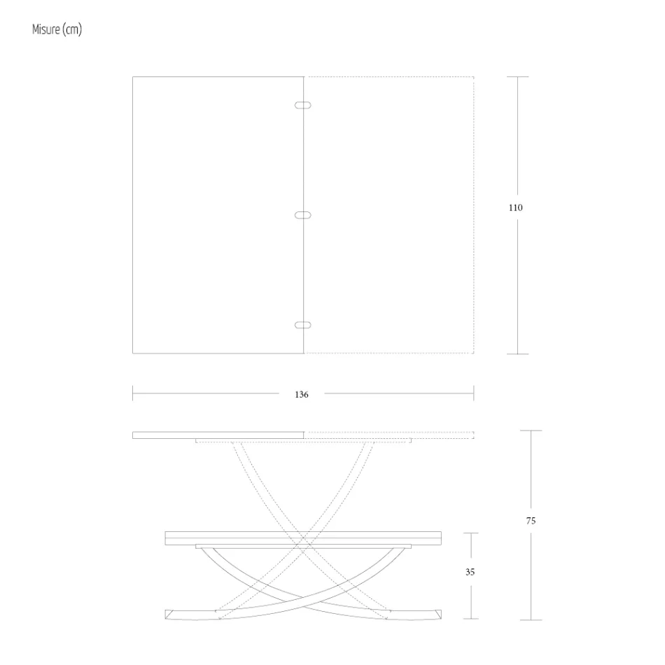 Table basse transformable en table à manger en bois Made in Italy - Aïkido Viadurini