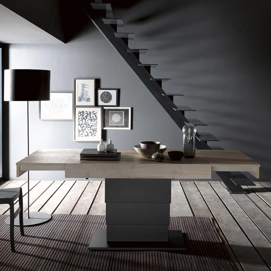 Table basse transformable en table à manger en bois Made in Italy - Polar Viadurini