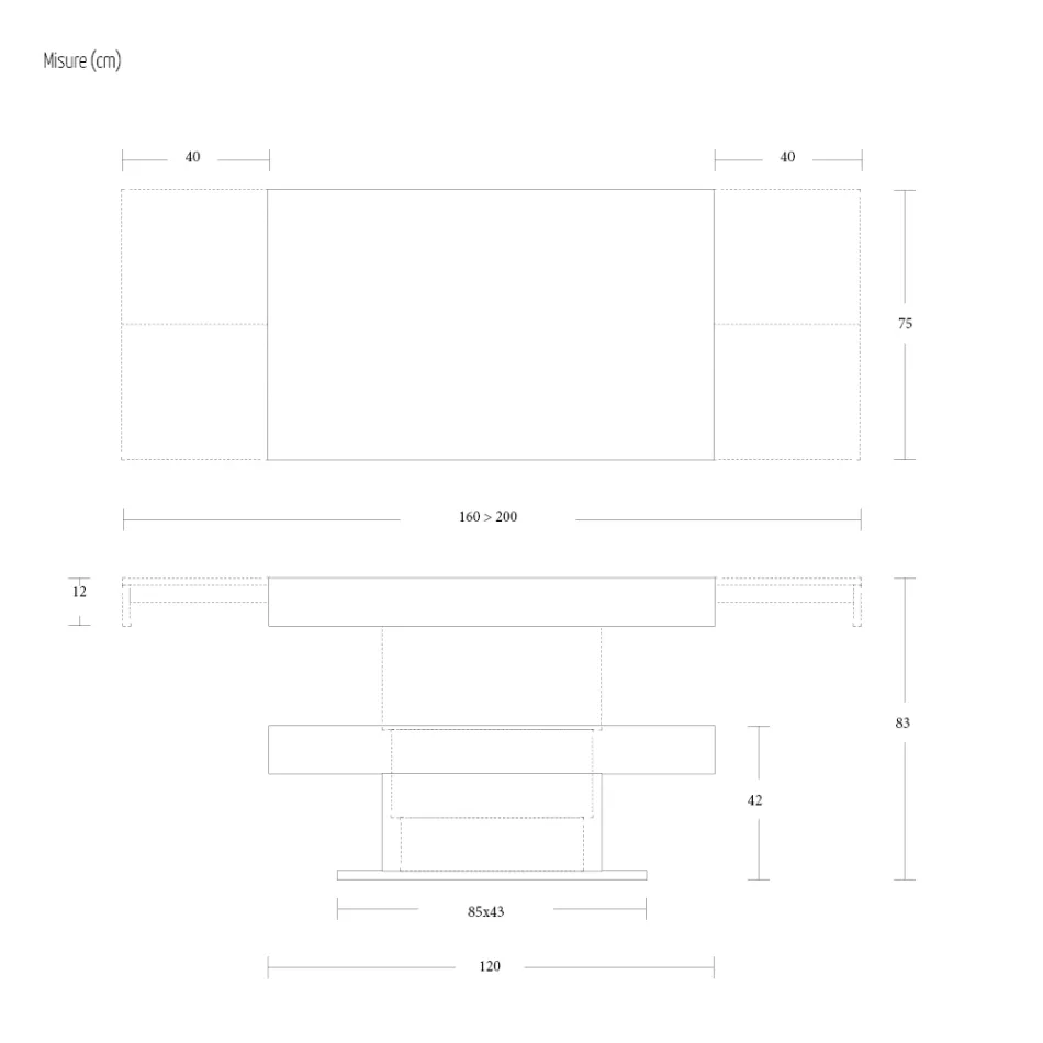 Table basse transformable en table à manger en bois Made in Italy - Polar Viadurini
