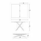 Table Basse Convertible en Table de Salle à Manger Plateau Bois et Base Métal - Pêche Viadurini